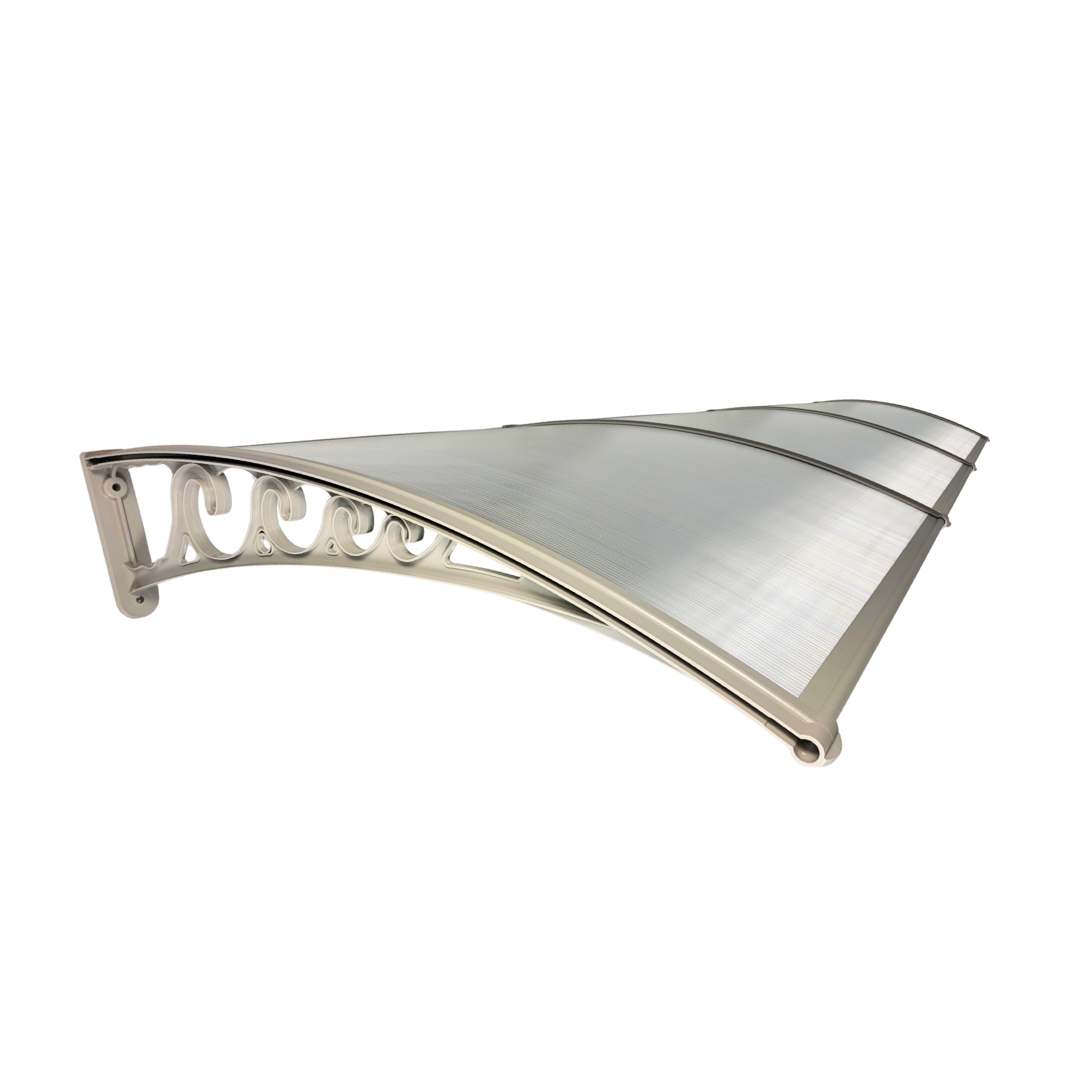 Daszek Klasyczny 300x120 Bezbarwny Poliwęglan | Szare Wsporniki